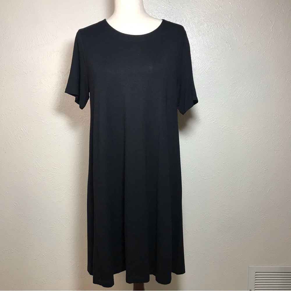LOFT black knit A line dress. Size M
